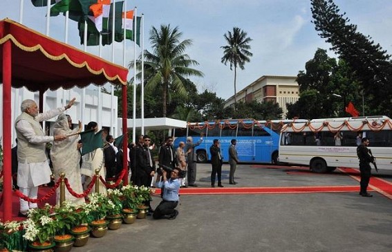 Bus services between India, Bangladesh flagged off : Agartala-Dhaka-Kolkata Bus service begins, History made as India, Bangladesh ratify land swap Bus services between India, Bangladesh flagged off : Agartala-Dhaka-Kolkata Bus service begins, History made as India, Bangladesh ratify land swap